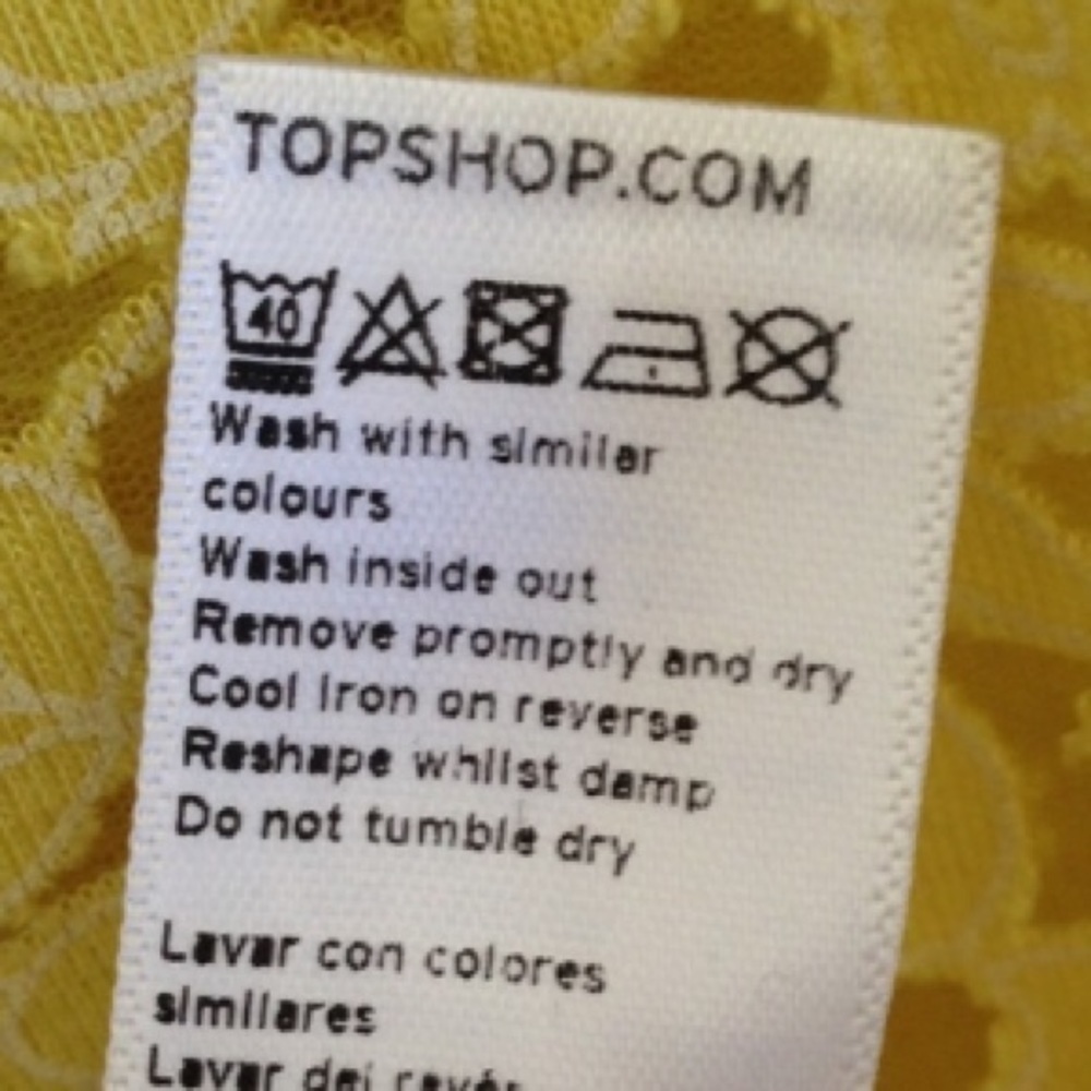 Topshop Floral Yellow Lace Tank Top Blouse - Picture 6 of 7
